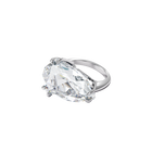 Mesmera cocktail ring, White, Rhodium plated